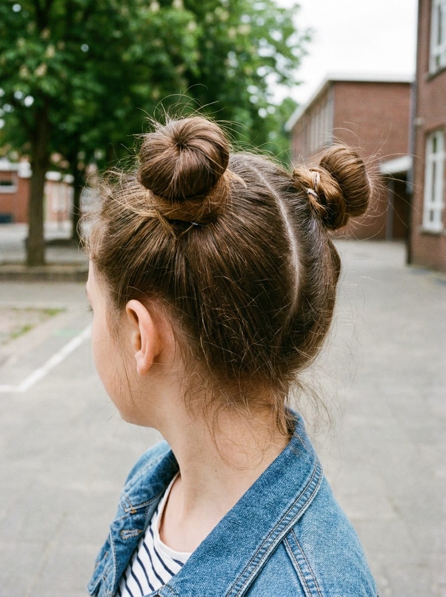 Space Buns für die Schule - Schulfrisur für Mädchen
